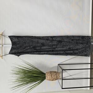 Elegant Black‎ Sequin Embellished Maxi Dress